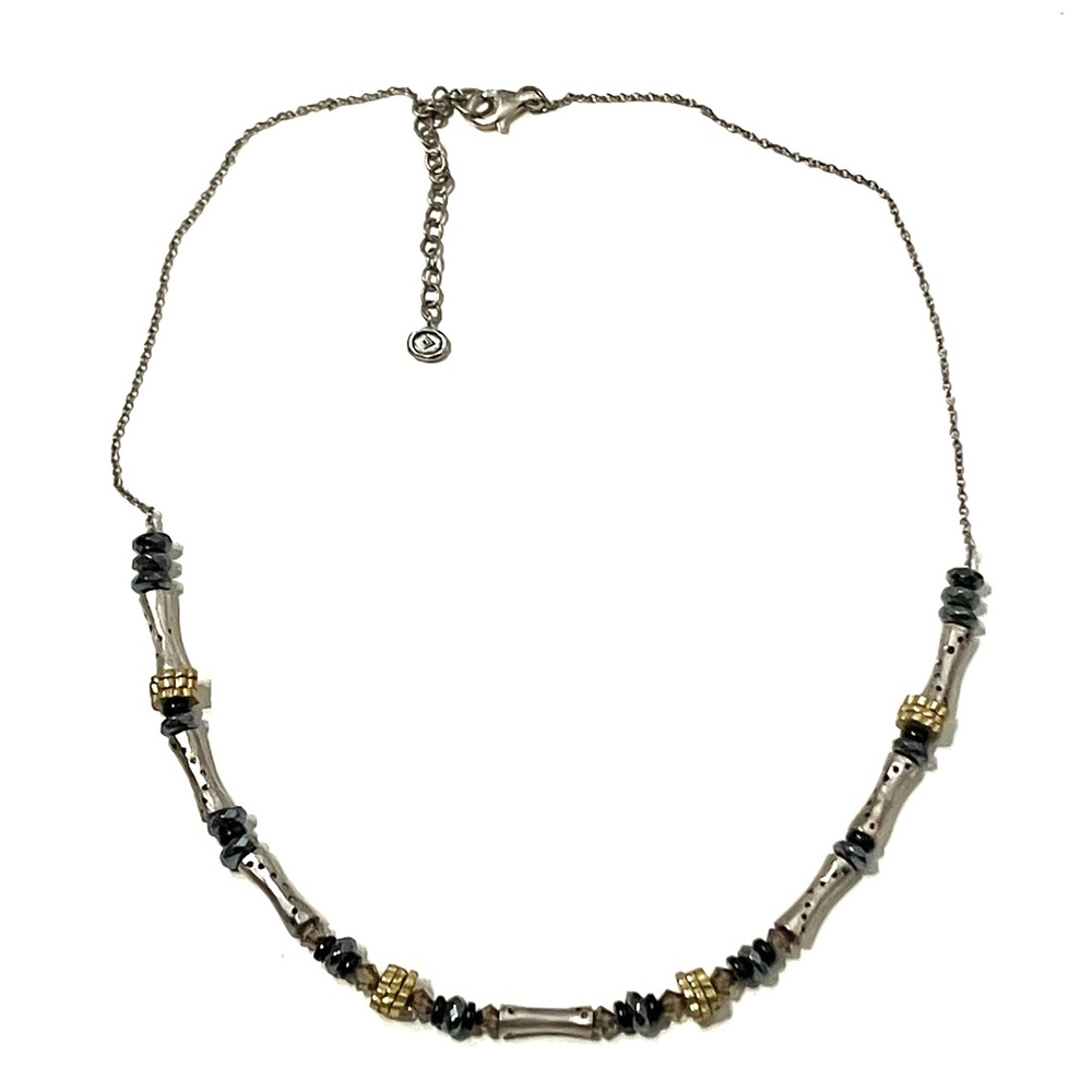 Silpada On The Horizon Sterling Silver Agate Brass Necklace 18” - 20”